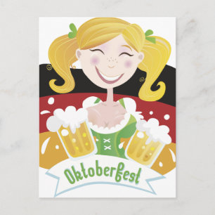 Carte Postale Fille d'Octoberfest