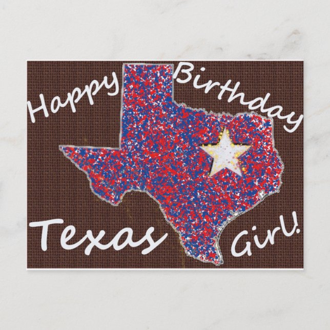 Carte Postale Fille du Texas (Devant)
