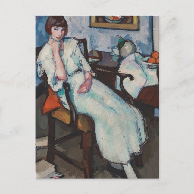 Carte Postale Fille en blanc | Samuel John Peploe (Devant)