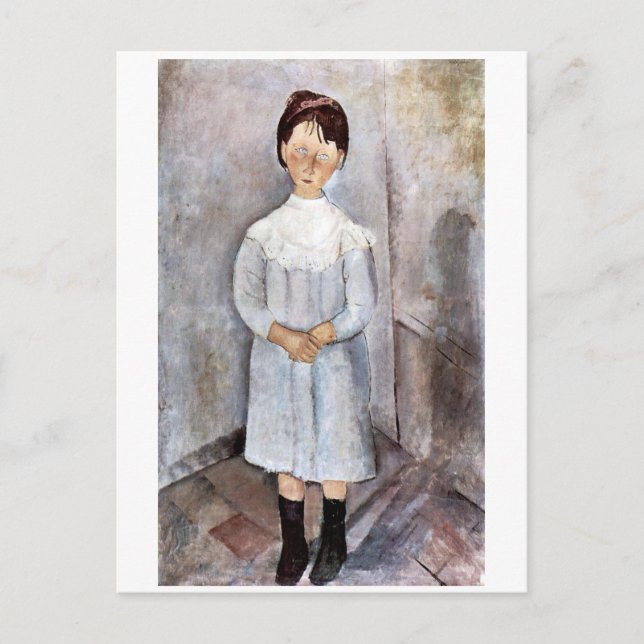 Carte Postale Fille en bleu, Modigliani (Devant)