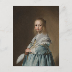 Carte postale fille en bleu verpronck