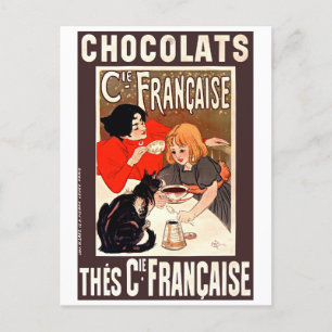 Carte Postale Fille et chat, Poster vintage, Alexandre Steinlen