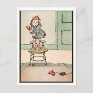 Carte Postale Fille et souris effrayées par Kate Fricero