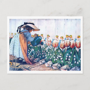 Carte Postale Fille et Tulip, Jessie Willcox Smith