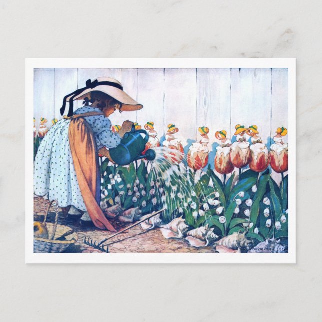Carte Postale Fille et Tulip, Jessie Willcox Smith (Devant)