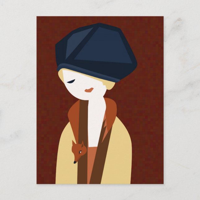 Carte Postale fille Fox (Devant)