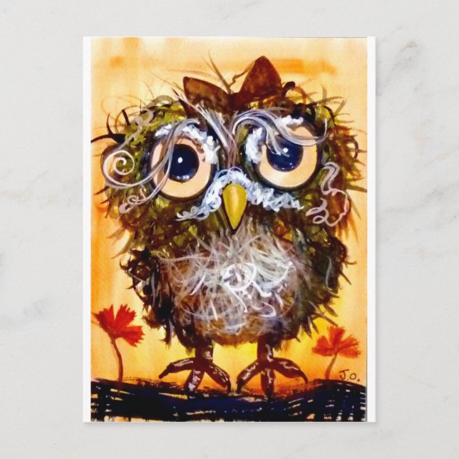 Carte Postale Fille géniale de hibou (Devant)