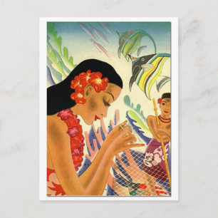 Carte Postale Fille hawaïenne