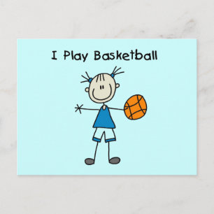 Carte Postale Fille Je Joue Au Basket Tshirts et Cadeaux