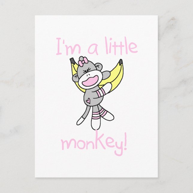 Carte Postale Fille Je suis un petit singe T-shirts et cadeaux (Devant)