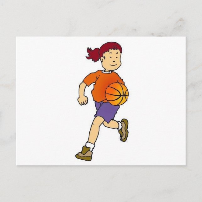 Carte Postale Fille Jouant Au Basket (Devant)