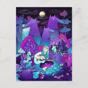 Carte Postale Fille jouant de la guitare