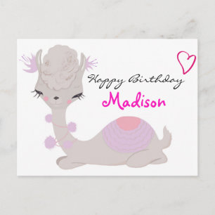 Carte Postale Fille Llama Custom