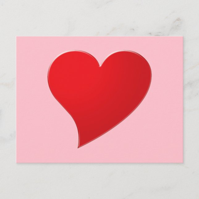 Carte Postale Fille moderne à gros coeur rose mignon Valentine (Devant)