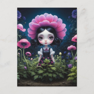 Carte Postale Fille mystérieuse inspiration Mark Ryden