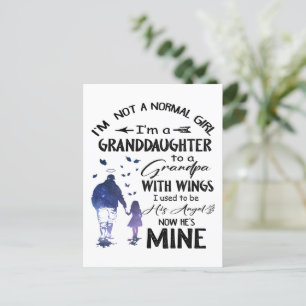 Carte Postale Fille normale Grand-fille Papi avec ailes Ange
