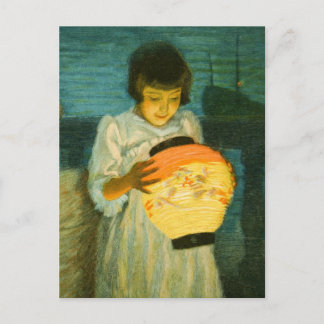 Carte Postale Fille Nuit d'été Blue Schlittgen Lantern Côte