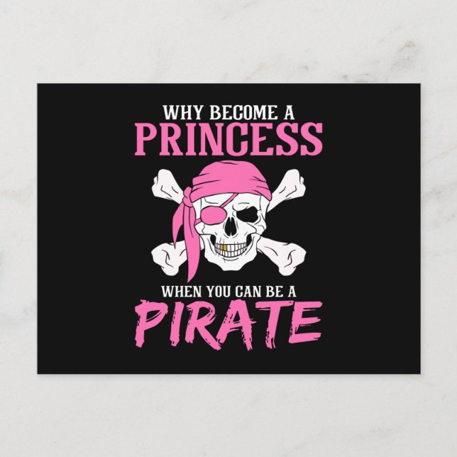 Carte Postale Fille Pirate Cadeau Pirate Fille (Devant)