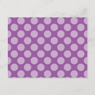 Carte Postale Fille Pois violet clair sur les cadeaux mous pourp