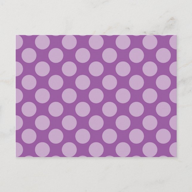 Carte Postale Fille Pois violet clair sur les cadeaux mous pourp (Devant)