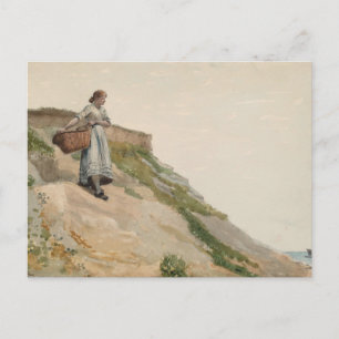 Carte Postale Fille portant un panier   Winslow Homer