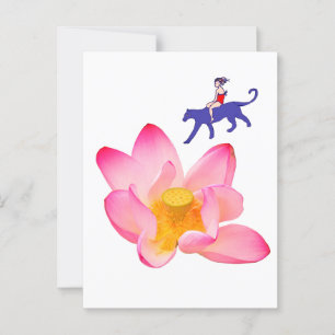 Carte Postale Fille, Puma et Lotus