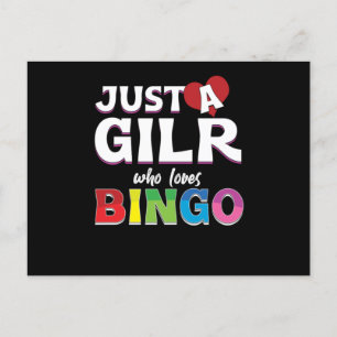 Carte Postale Fille Qui Aime Bingo Joueur Lucky Jeu Jeu Don