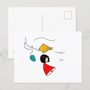 Carte Postale Fille rêveuse