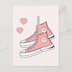 Carte Postale Fille rose Basket