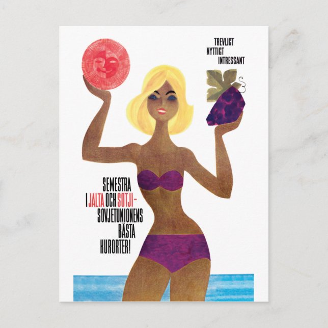 Carte Postale Fille sur Yalta et Sotchi (Devant)