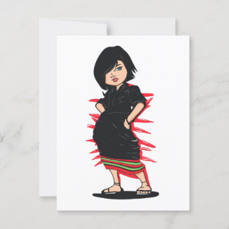 Carte Postale Fille Tribale Angami Naga Art Numérique