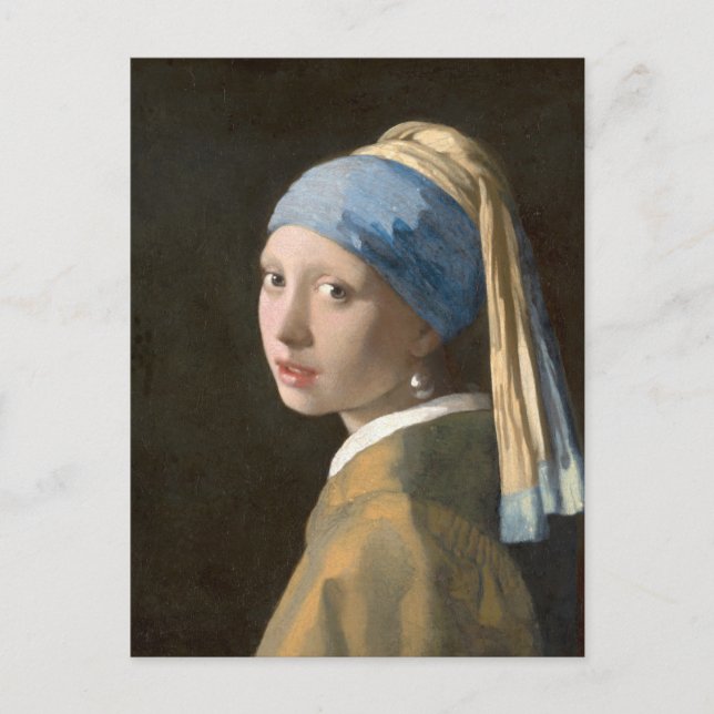 Carte Postale Fille VERMEER avec une oreille perle (Devant)