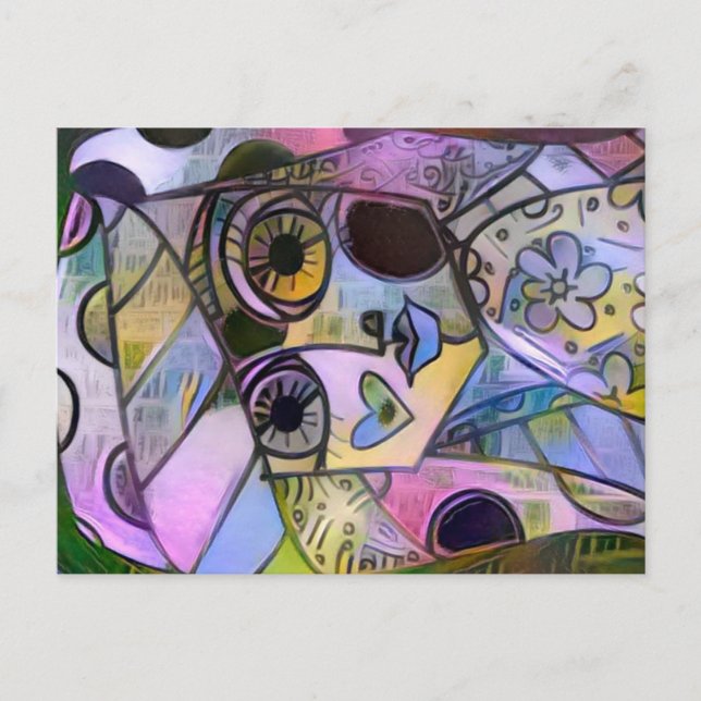 Carte postale fille violette 2 (Devant)