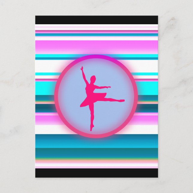 Carte Postale Filles Ballerina Dance Stripes (Devant)
