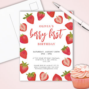 Carte Postale Filles Berry Première fête d'anniversaire de frais