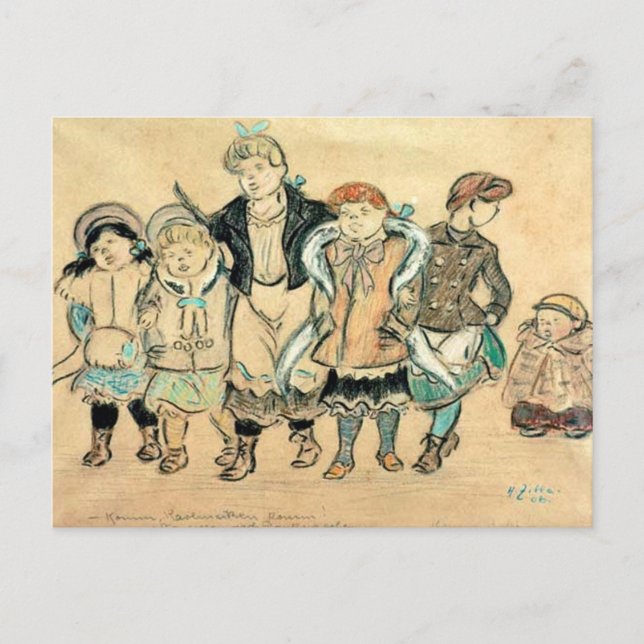 Carte Postale Filles chantantes _ Zille (Devant)