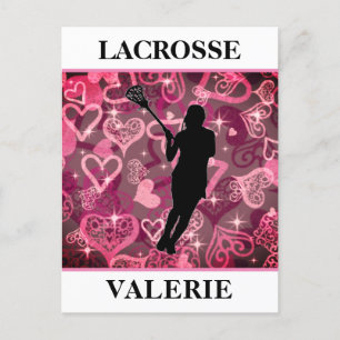 Carte Postale Filles crosse Coeurs Roses flottants
