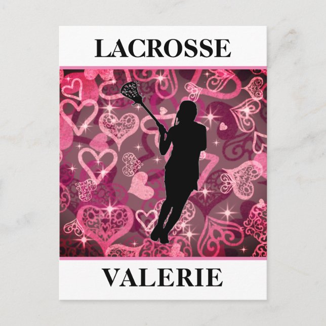 Carte Postale Filles crosse Coeurs Roses flottants (Devant)