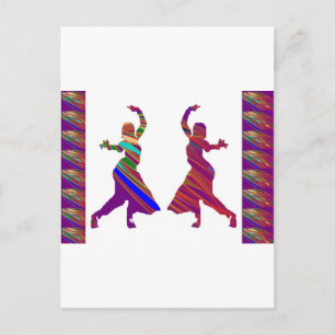 Carte Postale Filles dansantes : Danse indienne de style Bollywo