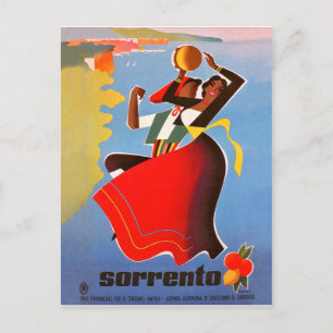 Carte Postale Filles dansantes de Sorrente, Italie, voyage vinta