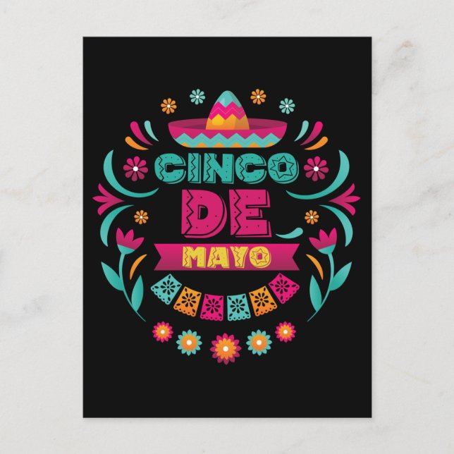Carte Postale Filles de la fête mexicaine femmes heureuses Cinco (Devant)