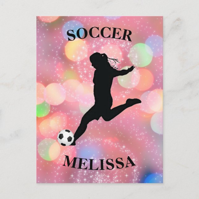 Carte Postale Filles de soccer Colorful Sparkle (Devant)