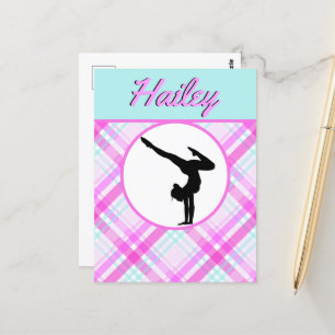 Carte Postale Filles Gymnastique Pastel Pinks et Teals