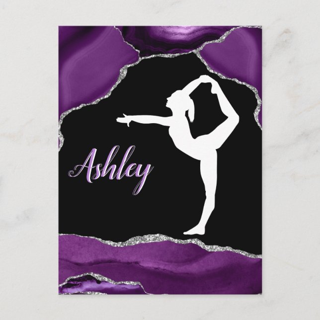 Carte Postale Filles Purple Parties scintillant Gymnastique Dans (Devant)