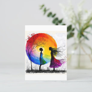 Carte Postale filles soleil Inspiration féminine beauté amour de