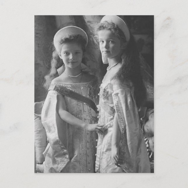 Carte Postale Filles tsar de Russie, Olga et Tatiana Romanov (Devant)