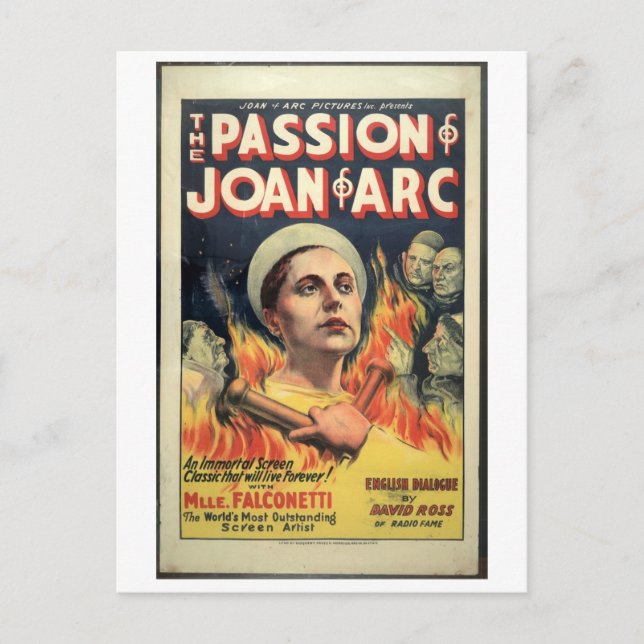 Carte Postale Film 1929 La passion de Jeanne d'Arc (Devant)
