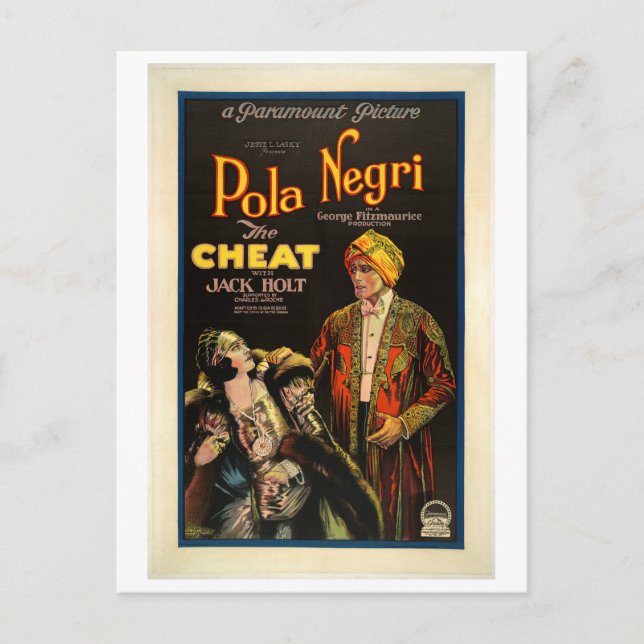 Carte Postale Film de 1922 The Cheat (Devant)