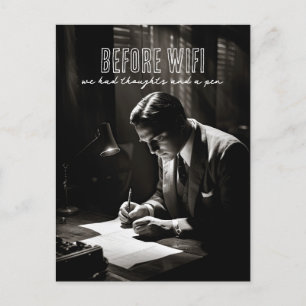 Carte Postale Film-Noir 1930 - Avant WiFi - Réflexions Et Stylo
