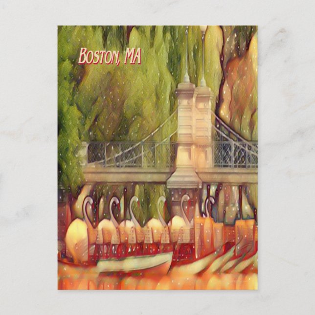 Carte Postale Filtre d'été Boston Swan Boats (Devant)
